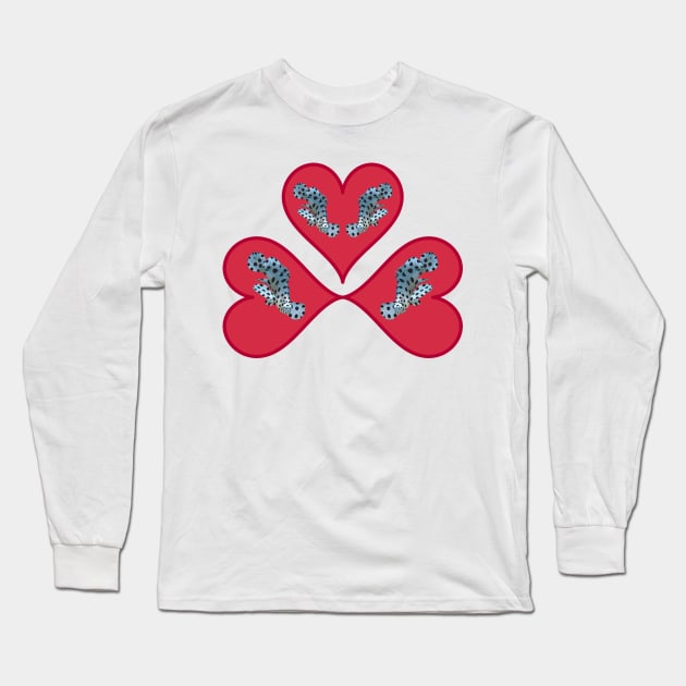 Cute motif of a fish | Small fish in a red heart | White Background | Long Sleeve T-Shirt by Ute-Niemann